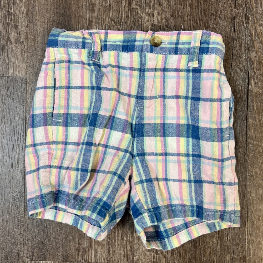 Janie and Jack Plaid Shorts - Pink, Blue, Yellow, Green